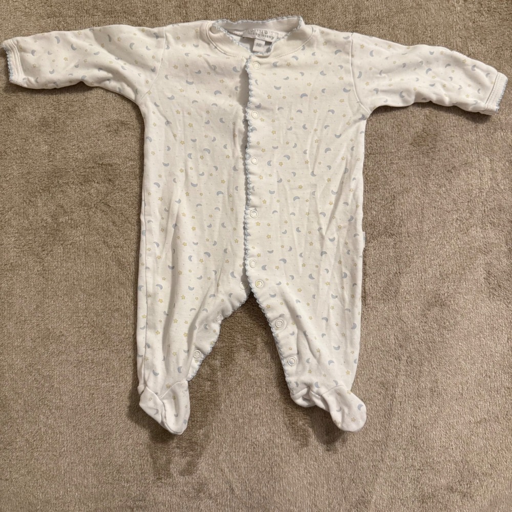 Kissy Kissy Baby Newborn Pima Cotton Moon Stars Footed Sleeper Pajamas